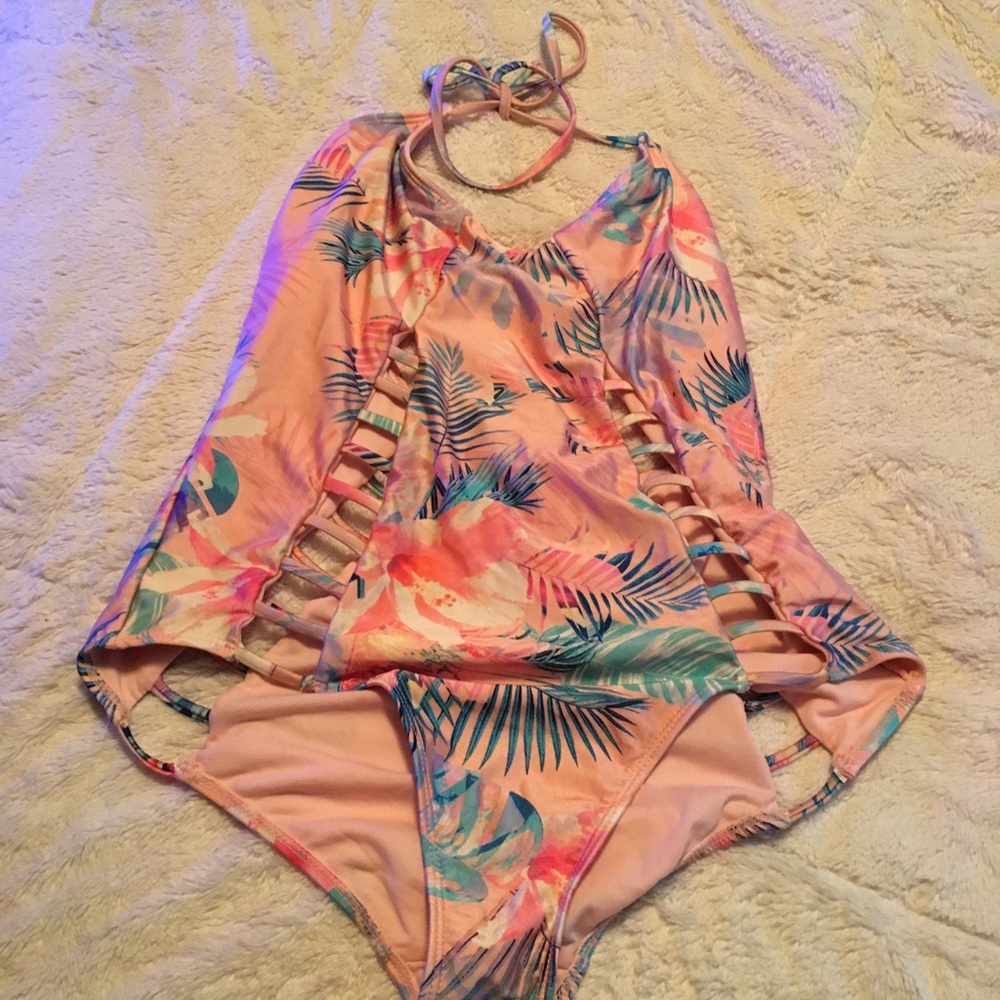 Pink Floral one piece swimsuit